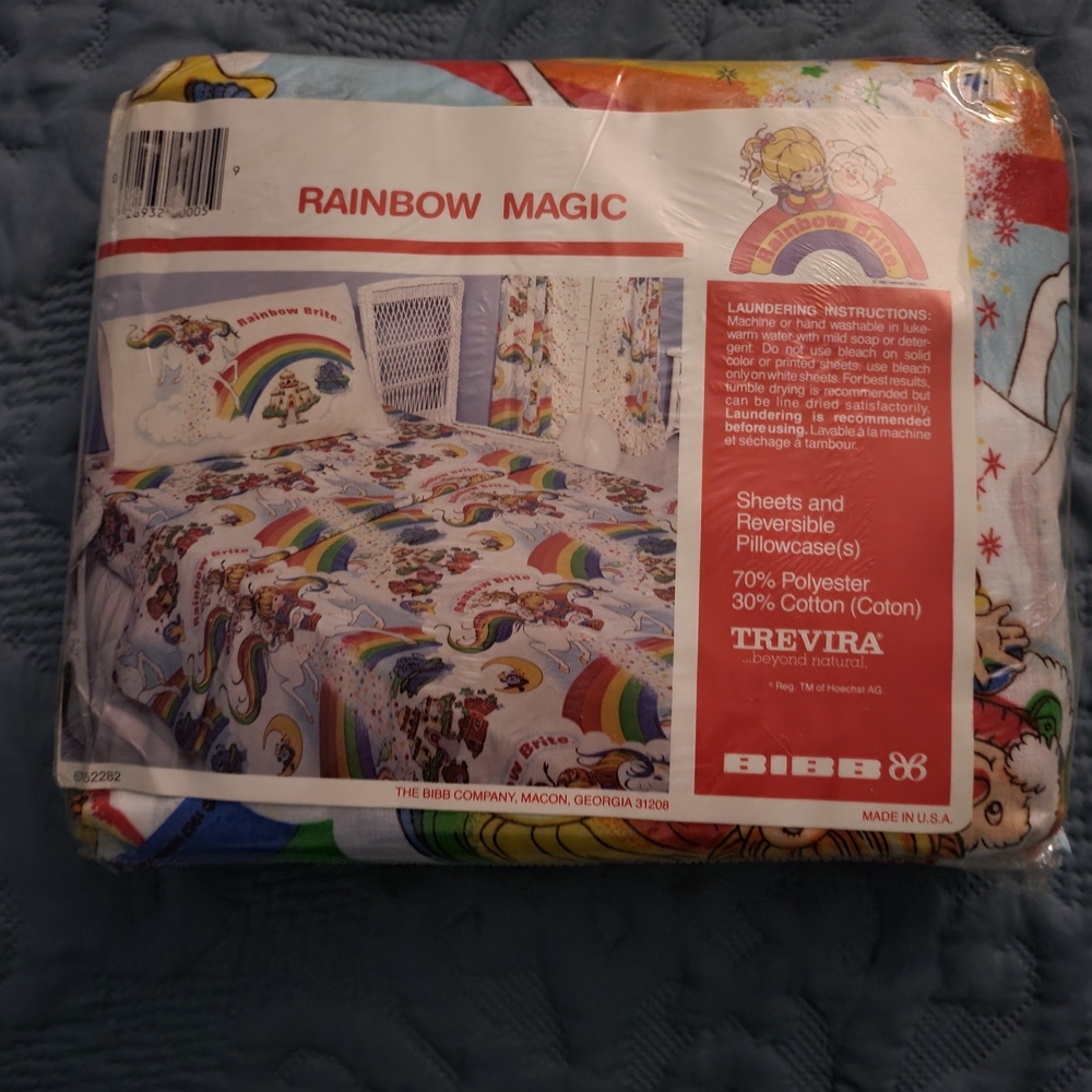 NIP 1983 Rainbow Bright Twin Bed Sheet Set - Multicolor - Picture 3 of 10